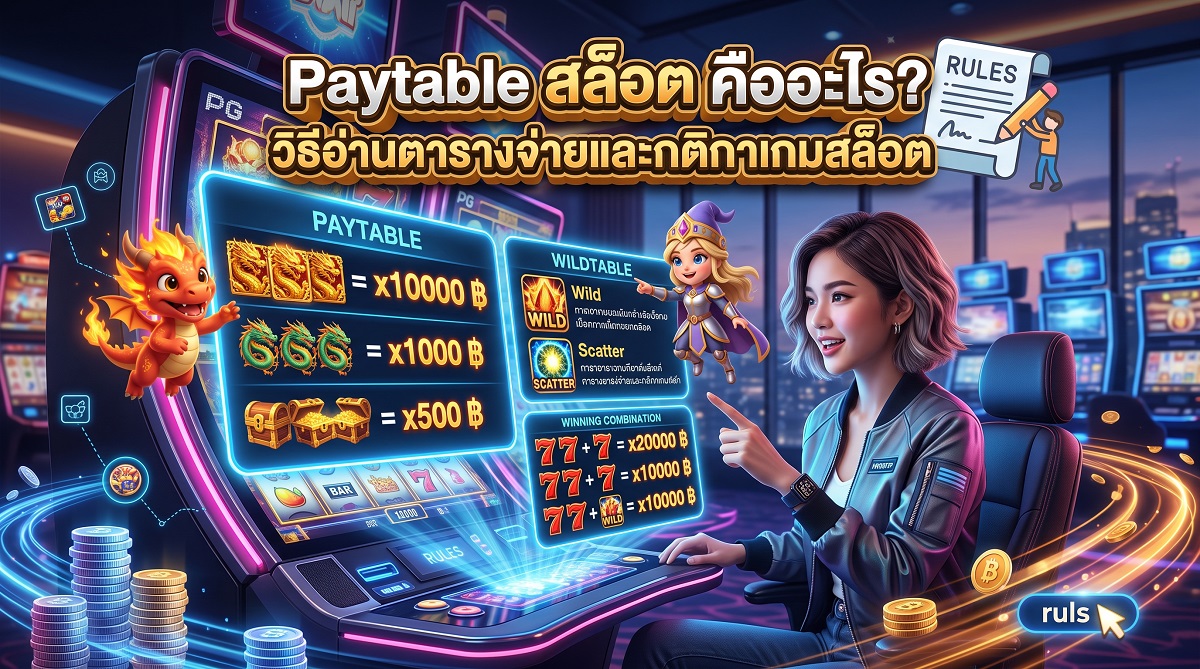 Paytable สล็อต คืออะไร วิธีอ่านตารางจ่ายและกติกาเกมสล็อต